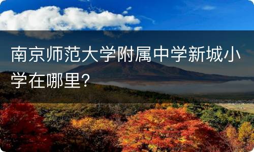 南京师范大学附属中学新城小学在哪里？