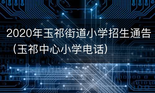 2020年玉祁街道小学招生通告（玉祁中心小学电话）