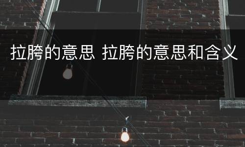 拉胯的意思 拉胯的意思和含义