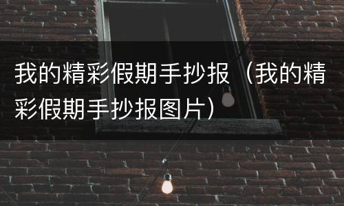 我的精彩假期手抄报（我的精彩假期手抄报图片）