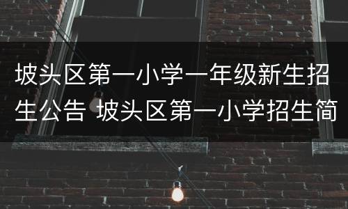 坡头区第一小学一年级新生招生公告 坡头区第一小学招生简章