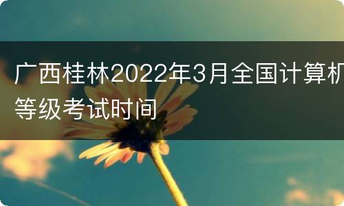 广西桂林2022年3月全国计算机等级考试时间