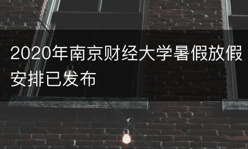 2020年南京财经大学暑假放假安排已发布
