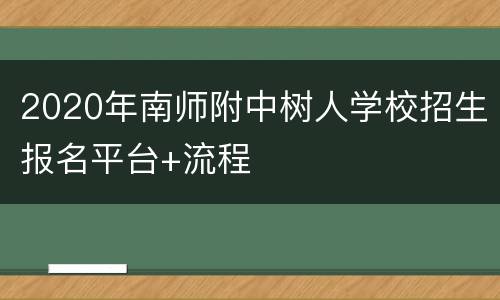 2020年南师附中树人学校招生报名平台+流程
