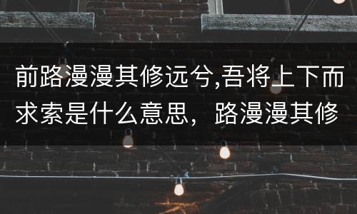 前路漫漫其修远兮,吾将上下而求索是什么意思，路漫漫其修远兮，吾将上下而求索的意思是什么