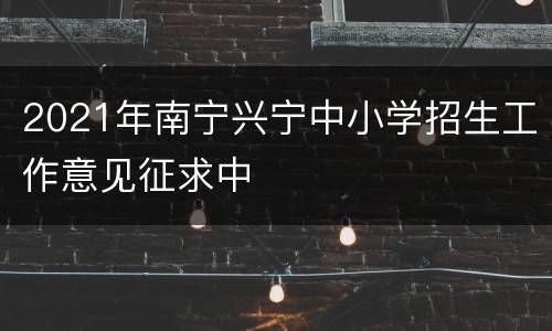 2021年南宁兴宁中小学招生工作意见征求中