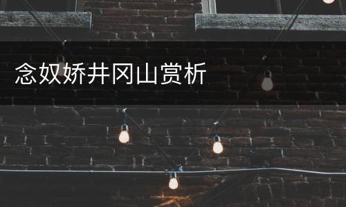 念奴娇井冈山赏析