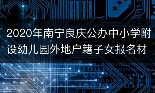 2020年南宁良庆公办中小学附设幼儿园外地户籍子女报名材料