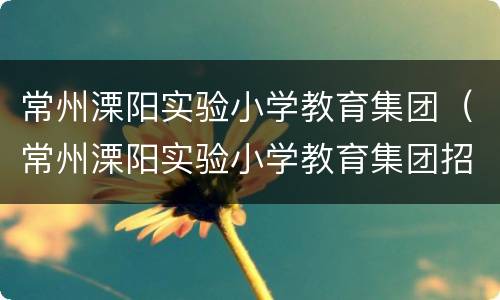 常州溧阳实验小学教育集团（常州溧阳实验小学教育集团招聘）