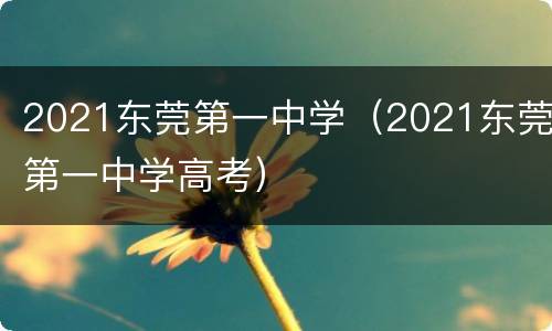 2021东莞第一中学（2021东莞第一中学高考）