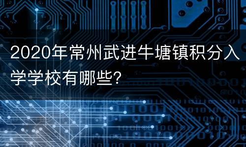 2020年常州武进牛塘镇积分入学学校有哪些？