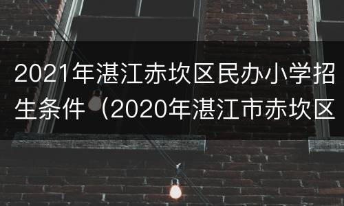 2021年湛江赤坎区民办小学招生条件（2020年湛江市赤坎区小学招生）