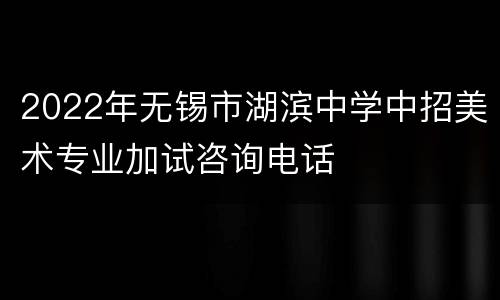 2022年无锡市湖滨中学中招美术专业加试咨询电话