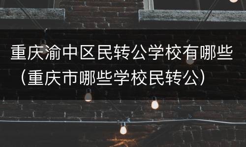 重庆渝中区民转公学校有哪些（重庆市哪些学校民转公）