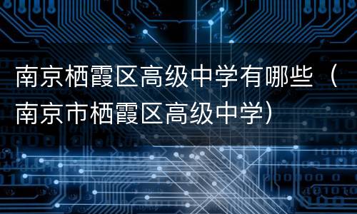 南京栖霞区高级中学有哪些（南京市栖霞区高级中学）