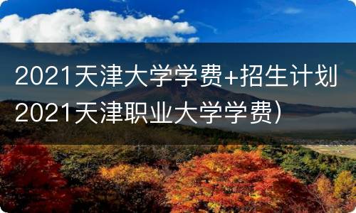 2021天津大学学费+招生计划（2021天津职业大学学费）