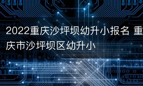 2022重庆沙坪坝幼升小报名 重庆市沙坪坝区幼升小