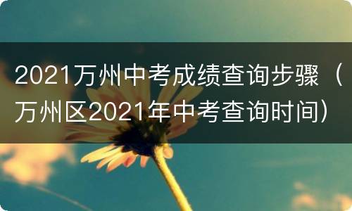 2021万州中考成绩查询步骤（万州区2021年中考查询时间）