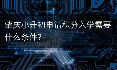 肇庆小升初申请积分入学需要什么条件？