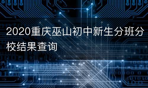2020重庆巫山初中新生分班分校结果查询