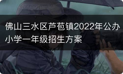 佛山三水区芦苞镇2022年公办小学一年级招生方案