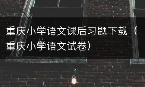 重庆小学语文课后习题下载（重庆小学语文试卷）