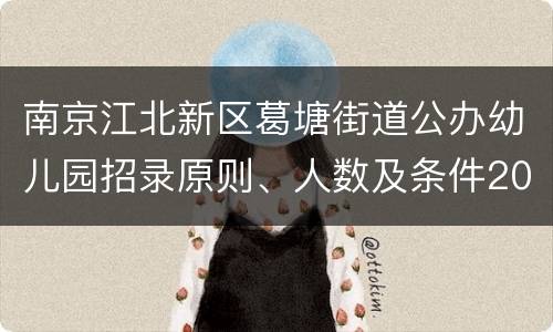 南京江北新区葛塘街道公办幼儿园招录原则、人数及条件2022