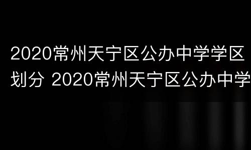 2020常州天宁区公办中学学区划分 2020常州天宁区公办中学学区划分表