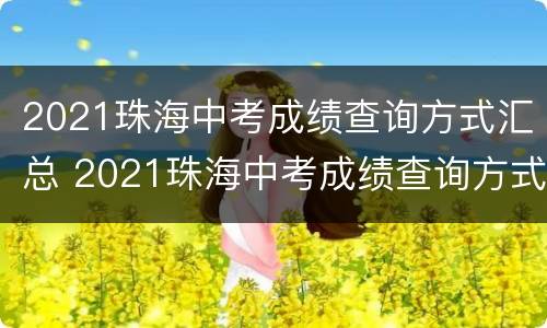 2021珠海中考成绩查询方式汇总 2021珠海中考成绩查询方式汇总表
