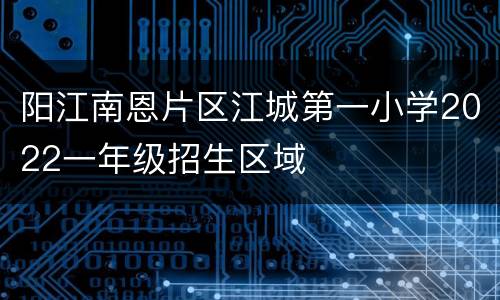 阳江南恩片区江城第一小学2022一年级招生区域