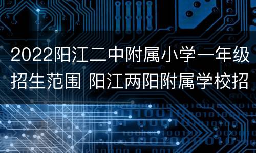 2022阳江二中附属小学一年级招生范围 阳江两阳附属学校招生2020