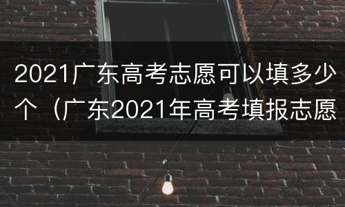 2021广东高考志愿可以填多少个（广东2021年高考填报志愿规则）