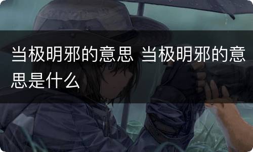当极明邪的意思 当极明邪的意思是什么