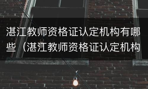 湛江教师资格证认定机构有哪些（湛江教师资格证认定机构有哪些地方）