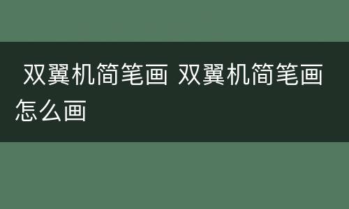  双翼机简笔画 双翼机简笔画怎么画