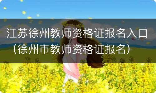 江苏徐州教师资格证报名入口（徐州市教师资格证报名）
