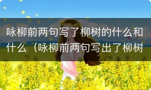 咏柳前两句写了柳树的什么和什么（咏柳前两句写出了柳树的什么和什么）