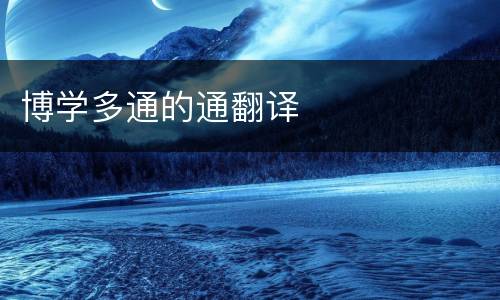 博学多通的通翻译