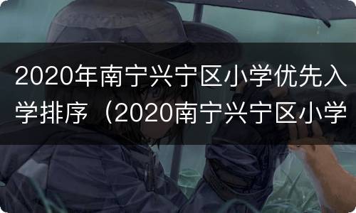 2020年南宁兴宁区小学优先入学排序（2020南宁兴宁区小学划分）