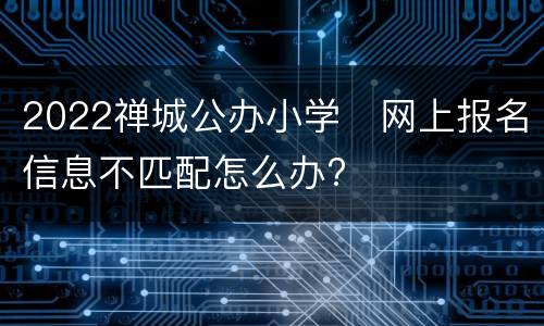 2022禅城公办小学​网上报名信息不匹配怎么办?