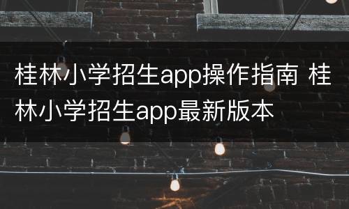 桂林小学招生app操作指南 桂林小学招生app最新版本