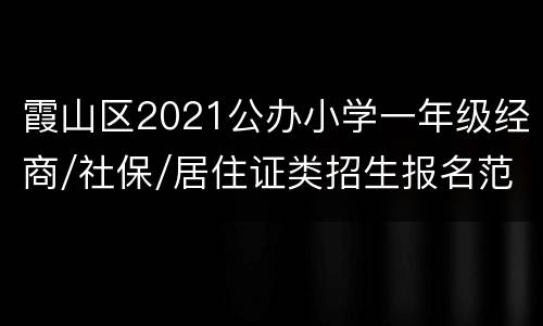 霞山区2021公办小学一年级经商/社保/居住证类招生报名范围