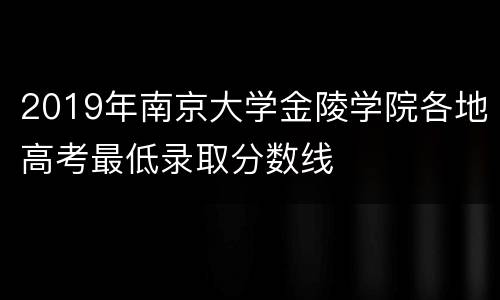2019年南京大学金陵学院各地高考最低录取分数线