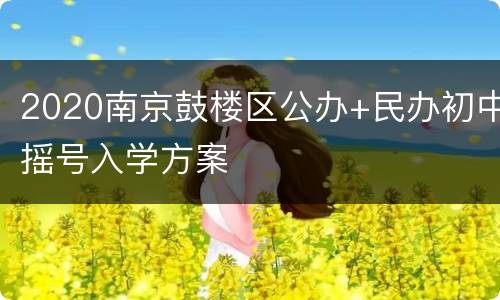 2020南京鼓楼区公办+民办初中摇号入学方案
