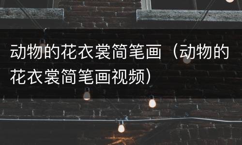 动物的花衣裳简笔画（动物的花衣裳简笔画视频）