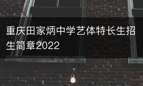 重庆田家炳中学艺体特长生招生简章2022