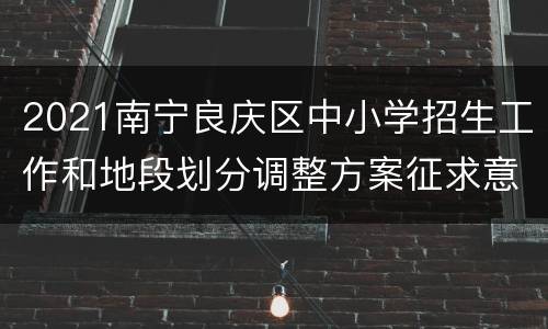 2021南宁良庆区中小学招生工作和地段划分调整方案征求意见