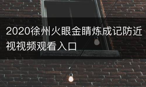 2020徐州火眼金睛炼成记防近视视频观看入口