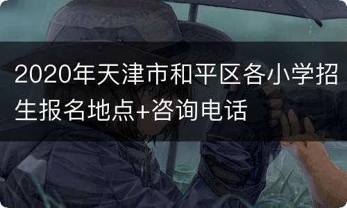 2020年天津市和平区各小学招生报名地点+咨询电话