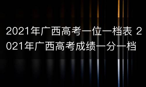 2021年广西高考一位一档表 2021年广西高考成绩一分一档